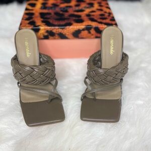 Lemonade Braided Tan Heels